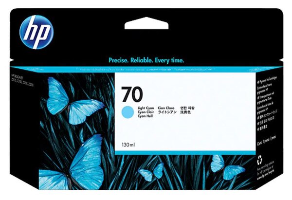 HP 70 Light Cyan Ink Cartridge (130 ml)