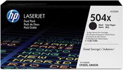 HP 504X Black Print Cartridge 2 Pack (CE250XD)