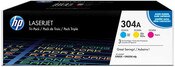 HP 304A (CF340A) 3-Pack Cyan, Magenta, Yellow Original LaserJet Toner Cartridges