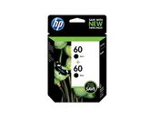 HP 60 Black Ink Cartridges 2 Pack