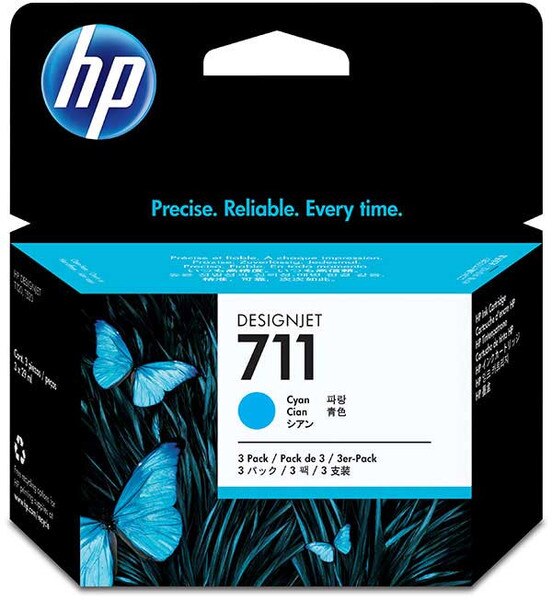 HP 711 Cyan Ink 3 Pack (CZ134A)